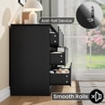 thumbnail image 4 of Wooden Dresser with 9 Drawers, Tall Modern Closet with Deep Storage, Large Chest of Drawers with Wide Top, Long Storage Dresser for Bedroom, Living Room, Hallway, Kids Room, Black, 4 of 8
