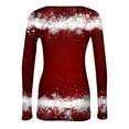 thumbnail image 5 of Ribbed Knit Long Sleeve Shirts for Women Stretch Slim Fit Christmas Tee Tops Xmas Tshirts, 5 of 6