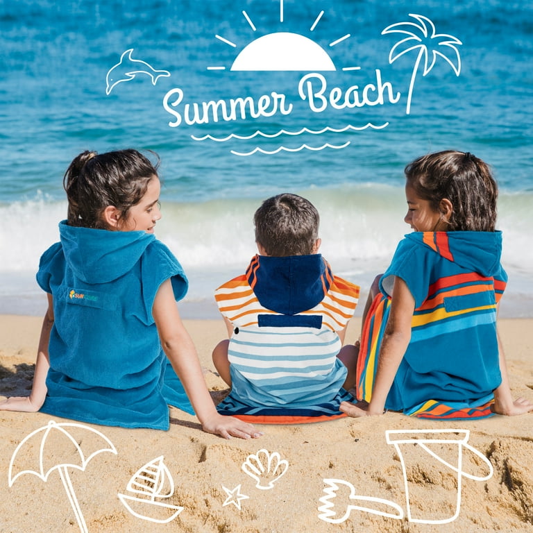Sun Cube Kids Changing Robe Surf Poncho Hooded Towel for Teens