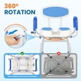 thumbnail image 4 of GYZJ Senior Bathing Chair Swivel Shower Chair with Arms and Back, 400 lbs Heavy Duty U-Shape Seat for Inside Tub, Height Adjustable Safety Bath Seat for Elderly and Disabled,Blue, 4 of 9
