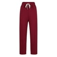 thumbnail image 5 of jtjvou Women's Wide Leg Sweatpants Elastic High Waist Loose Sweat Pants Straight Leg Drawstring Trousers with Pockets Red M, 5 of 6
