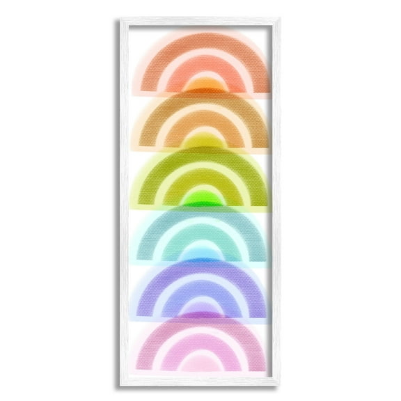 Stupell Industries Stack of Rainbows Kids Bold Playful Arches Novelty Painting White Framed Art Print Wall Art, 13 x 30, Design by Daphne Polselli