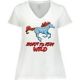thumbnail image 3 of Inktastic Born to Run Wild- galloping horse Women's Plus Size V-Neck T-Shirt, 3 of 5