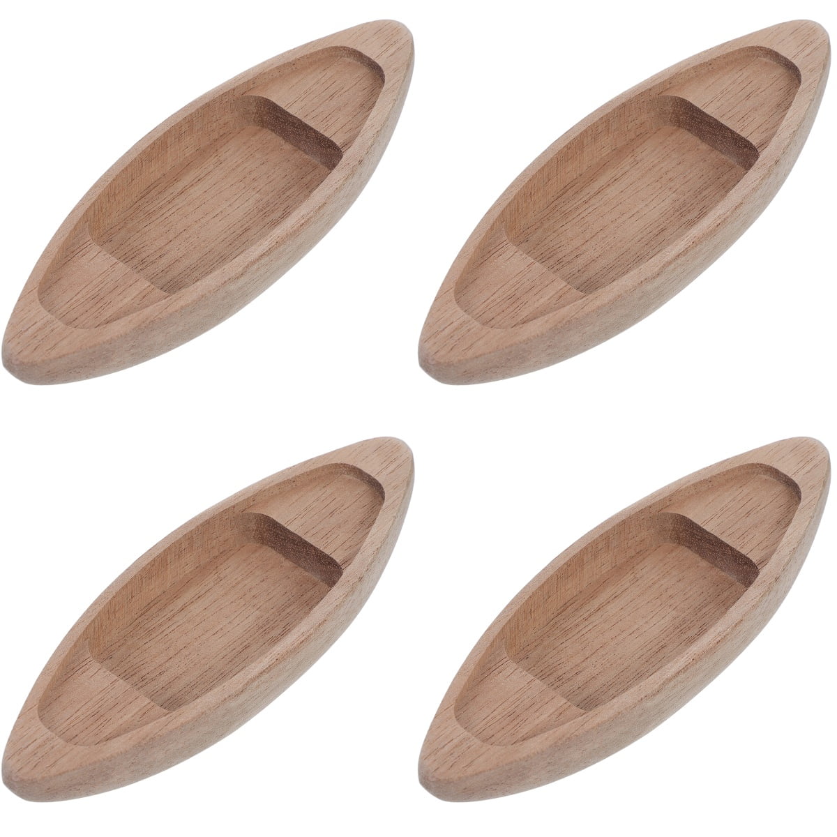WORGEOUS 4pcs Wooden Boat Decor Unfinished Boat Wooden Boat Craft Fishing Boat Model