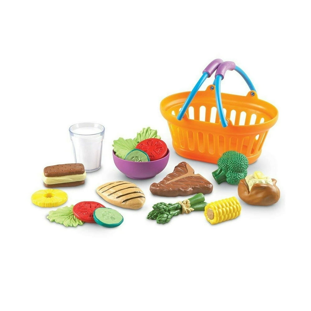 Learning Resources New Sprouts Dinner Foods Basket, Pretend Play Food