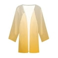 thumbnail image 4 of miqiqism Kimonos For Women Solid Gradient Color Cardigans Teen Girls Open Front Long Ruffle Sleeves Cardigan Cozy Lightweight Tunic Outerwear Jacket Tops,Yellow,Small, 4 of 5