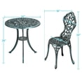 thumbnail image 3 of Topeakmart Outdoor Patio Bistro Table Set with Adjustable Foot Pads, 3 Pieces, Green, 3 of 7