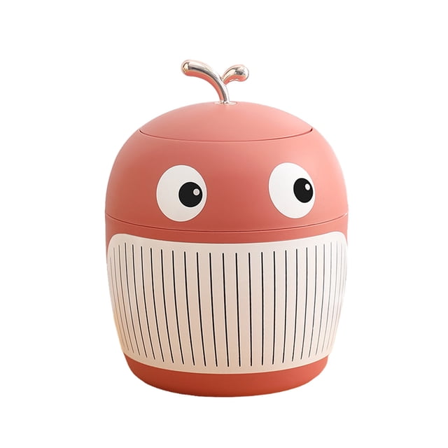 fastboy 4L Desktop Trash Can Decoration Office Table Storage Bin Wastebin Box Debris Sundries Dresser Desk Dustbin Organizer Pink