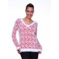 thumbnail image 1 of White Mark Universal 696-Red-XL Leopard Sweater - Red - White - Extra Large, 1 of 1