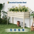 thumbnail image 3 of EuKer Metal Planter Box, 31.5" Elevated Garden Bed with Legs for Vegetables, Flowers, Herbs, Beige, 3 of 7