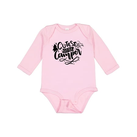 

Inktastic Cutest Little Camper Tent and Tree Camping Design Boys or Girls Long Sleeve Baby Bodysuit