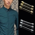 thumbnail image 2 of Collar Yinane Pin Collar Bar Cabeza forma Barbell Corbatas Agujas Plata, 2 of 8