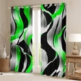 thumbnail image 2 of Erosebridal Geometric Stripes Curtains and Drapes (38Wx54L),Black Green Blackout Curtains for Bedroom,Spiral Swirl Curtains Pack of 2 (38Wx54L),Boys Bedroom Decor, 2 of 6