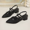 thumbnail image 5 of PiGOGI Women Pointed Toe Closed Toe Mesh Breathable Heel Comfortable Sandals Summer Casual Walking Shoes Black, 5 of 9