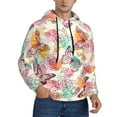 thumbnail image 2 of Salouo Butterflies and Roses Pattern Men's Fall Hoodie Sweatshirt,Sport Hoodie with Pockets for Men Pullover Casual Hooded Sweatshirt-XX-Large, 2 of 7