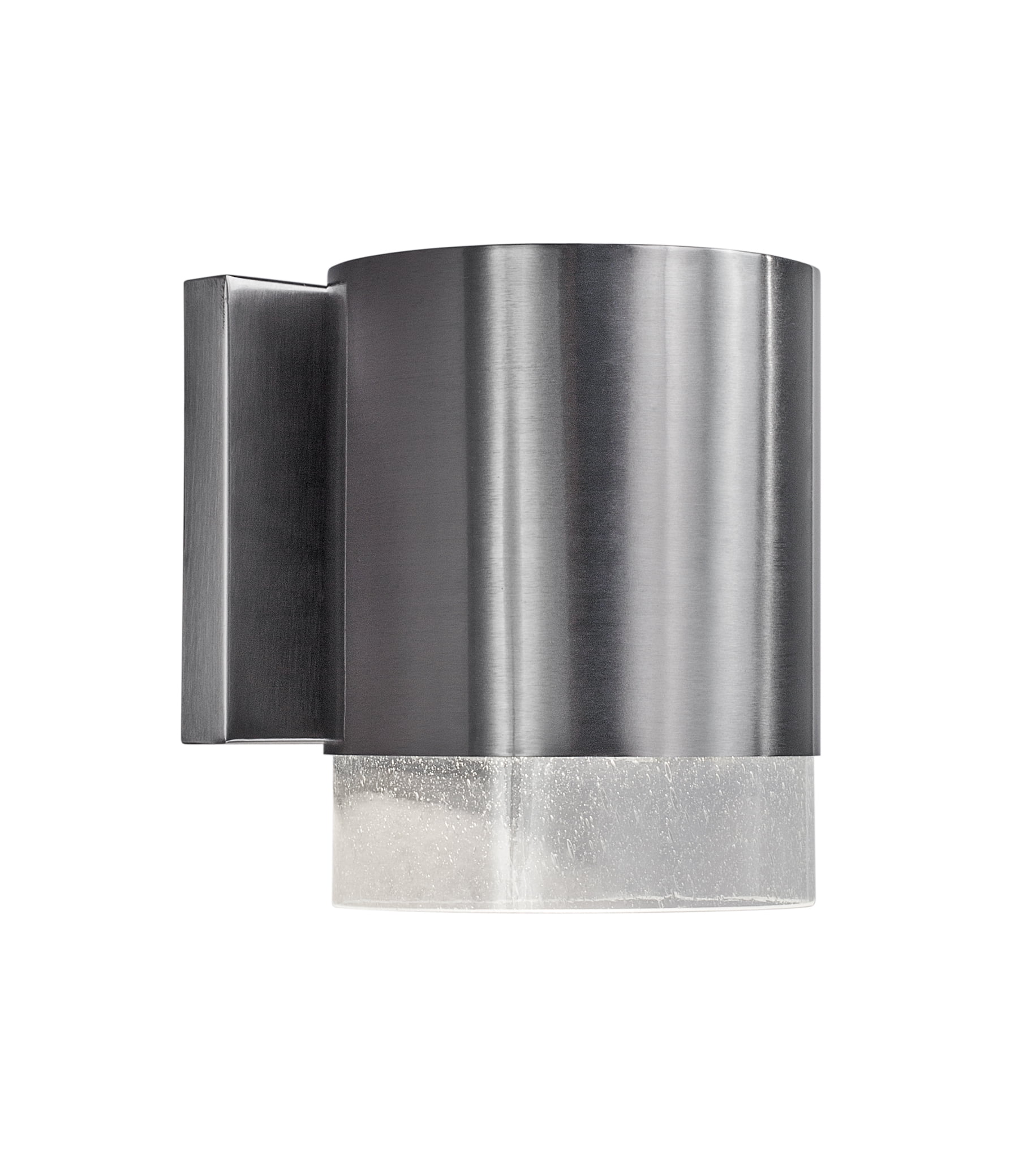 1Light Brushed Nickel Outdoor Dark Sky Compliant Wall Light with Clear