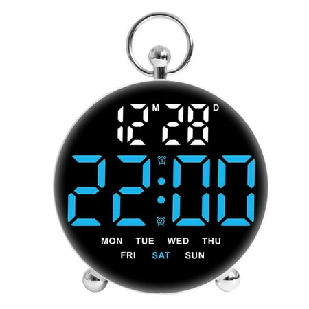 Voice Control Round Alarm Clock with Customizable Settings for All Day Use