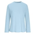thumbnail image 5 of OIOLOYJM Women's Lightweight Long Sleeve T-Shirt Buttery Soft Loose Curved Hem Breathable Workout Yoga Tops Summer Basic Crewneck Athletic Running Shirts Light Blue M, 5 of 6