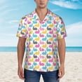 thumbnail image 4 of Fotbe Colorful Rabbit Hawaiian Shirt for Men Unisex Summer Beach Casual Short Sleeve Cotton Linen Button Down Shirts-Medium, 4 of 9