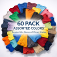 thumbnail image 4 of SOCKS'NBULK 60 Pack of Bulk Mens Cotton Crew Tshirts, Assorted Wholesale Sleeve Tee Shirts (60 Pack Mens Tshirts Pack A, Small), 4 of 7