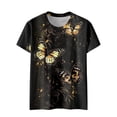 thumbnail image 4 of ZMHEGW Womens T Shirts Trendy Fashion Casual Top Shirt Short Sleeve Round Neck Printed Elegant Loose Soft Top Blouse Tshirts, 4 of 5