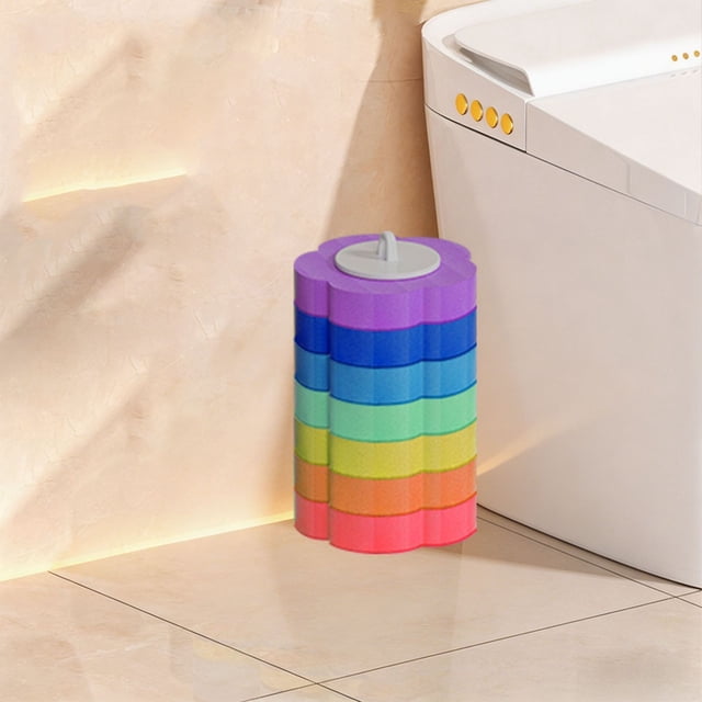 Repuestos de cepillo para inodoro de 7 piezas coloridos con líquido limpiador incorporado, herramientas de limpieza desechables para baño, para uso doméstico.
