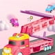 thumbnail image 5 of Coches de juguete para niñas de 2, 3, 4, 5, 6 y 7 años, pista plegable, modo carrera para 2 jugadores, juego con luz y sonido, camión de transporte con 6 vehículos de construcción de princesas., 5 of 9