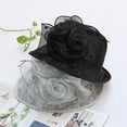 thumbnail image 3 of LinYooLi Organza Hat for Women Flower Wide Brim Hat for Wedding Tea Party Costume, 3 of 3