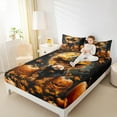 thumbnail image 4 of Manfei Farm Highland Cattle Bed Sheets Full,Halloween Theme Bedding Full Size,Pumpkin Spider Webs Sheet Set Full,Ultra Soft Room Decor,4 Pieces, 4 of 7