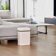 thumbnail image 3 of Nine Stars Automatic Bathroom Trash Can, 3.2 Gallon Plastic Motion Sensor Garbage Bin with Soft Close Lid, Cream, 3 of 7