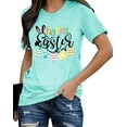 thumbnail image 2 of Happy Easter Shirts for Women Easter Bunny T-Shirt Rabbit Graphic Tees Easter Egg Holiday Shirt Tops, 2 of 6
