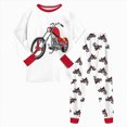 thumbnail image 3 of xaweyi Toddler Boys Cute Cartoon Vehicle Printed 2 Piece Long Sleeve Set Stylish Soft Indoor Home Pajamas Size 6-7 Years, 3 of 9