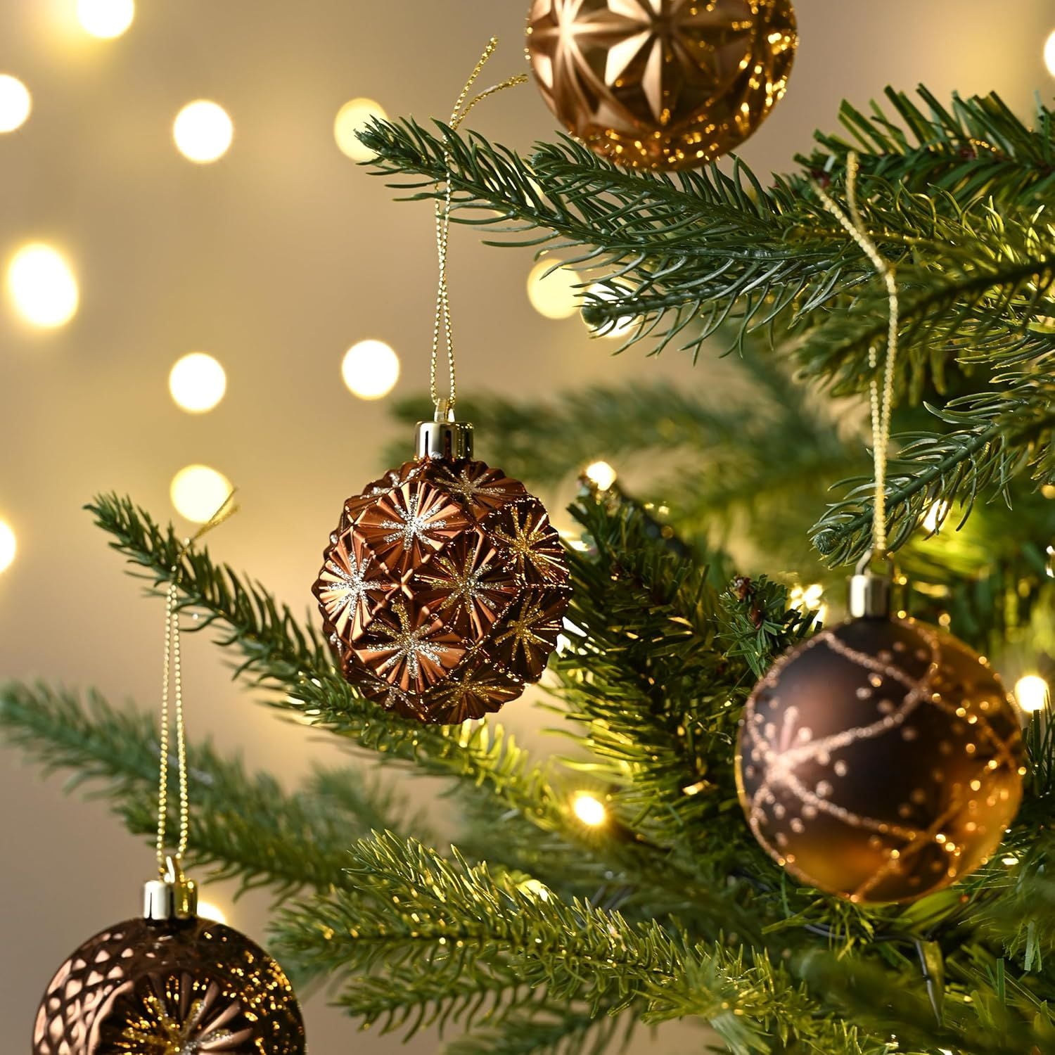 Ornaments for Christmas Trees, 16ct 2.36 Inches White and Silver Shatterproof Christmas Tree Decorations, Hanging Ball Ornaments for Xmas Holiday Party Decor