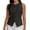 Black, variant on Tank Tops for Women Solid Color Cotton Linen Blazer Style Button Down Top Beach Vacations Sports and Fitness Social Gatherings