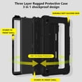 thumbnail image 4 of New Fire HD 8 / HD 8 Plus Tablet Case Kids Friendly 12 Gen 2022 , SOATUTO Shockproof Protective Case Built in Kickstand Shoulder Strap for Fire HD 8 Kids / HD 8 Kids Pro 10th Gen 2020 - Black+Black, 4 of 6