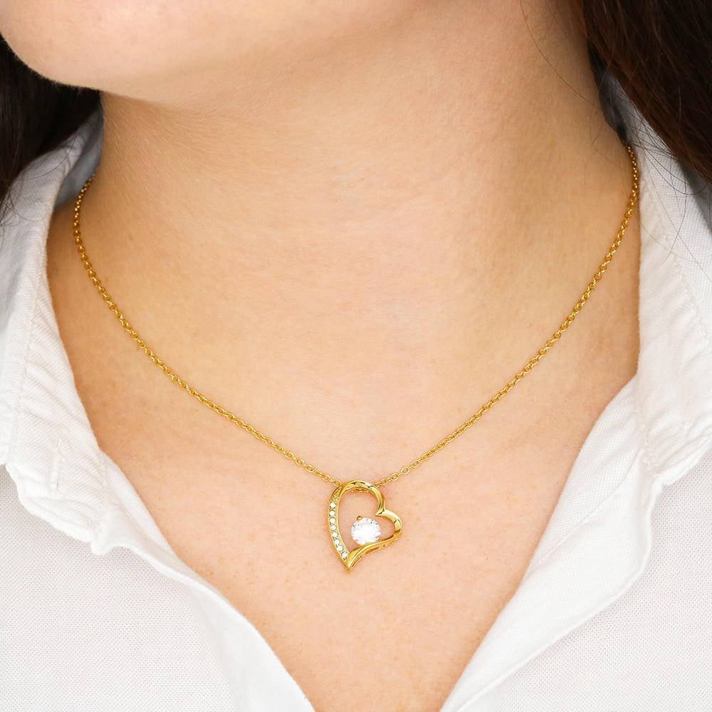 Aunt Necklace Happy Birthday Forever Love CZ Heart Pendant Message Card Aunt Necklace Happy Birthday Forever Love CZ Heart Pendant Message Card