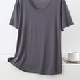 thumbnail image 5 of Ymauqau Women's Plus Size Pajama Tops Soft Comfy Short Sleeve Scoop Neck Casual Sleep T-Shirts Lounge Tee Blouses, 5 of 5
