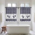 thumbnail image 4 of Farmhouse Purple Plaid Kitchen Curtains 54 Inch Length, Vintage Country Cock Checkered Tiers Curtains for Bathroom Bedroom Cafe, Light Filtering Small Window Treatment Short Drapes 2 Panels 42"Wx54"L, 4 of 8