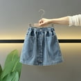 thumbnail image 6 of XEGLSBU Jean Skirts for Girls 10-12 Girls Denim Skirts for Toddlers Kids Casual Stretch Waist Mini Skirt with Front Pockets Comfortable Playwear for Spring Summer Fall Blue Size 5-6 Years, 6 of 9