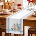 thumbnail image 5 of Blue Coastal Cotton Linen Table Runner for Dining Kitchen, Nautical Starfish Eucalyptus Leaf Coral Striped Wedding Outdoor Party Tablerunners, Dresser Scarf Coffee Tablecloth Runners 13x70 Inches, 5 of 9