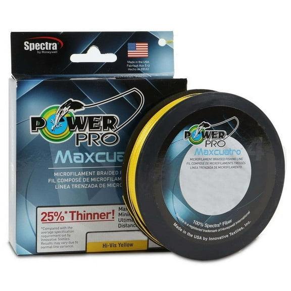 Power Pro Maxcuatro Braided Fishing Line 40lb 300yd Hi-Vis Yellow