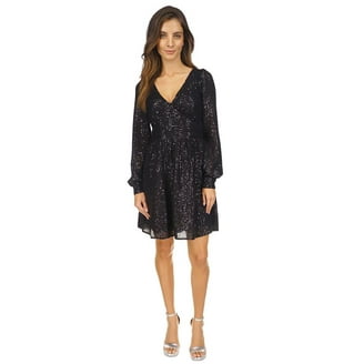 Michael Kors Women's Tiered Faux Wrap Fit & Flare Dress Blue Size Petite  X-Small - Walmart.com