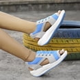 thumbnail image 5 of Womens Mesh Cutout Wedge Sandals Lace Up Shock Absorbing Thick Sole Non Slip Summer Walking Sport Sandals 43, 5 of 7