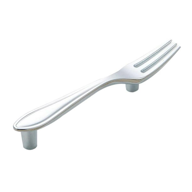 Pomo de mueble con tirador en forma de cuchara, ideal para proyectos de bricolaje. Horquilla cromada