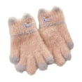 thumbnail image 3 of NAISIBABY Kids Winter Knitted Gloves (5-12T), Stretchy Warm Fluffy Soft Boys Girls Snow School Mittens Pink Free Size, 3 of 5