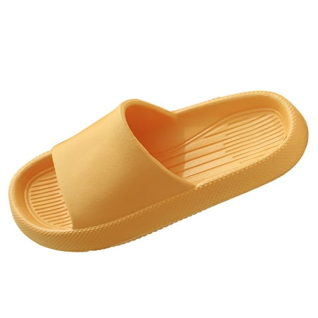

Daznico Womens Sandals Women And Men Soft Cloud Slippers Slides Easy Clean Thick Sole Non Slip Pillow Slippers ( Yellow 8.5 )