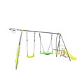 thumbnail image 3 of EUROCO 6 in 1 Metal Swing Sets,Heavy Duty Kid Swing Sets with Slide, Extra Enhanced Beam, Climbing Ladder, Monkey Bar Swing,Disc Swing and Score Net,Outdoor Playsets for 6-7 Kids, 3 of 11