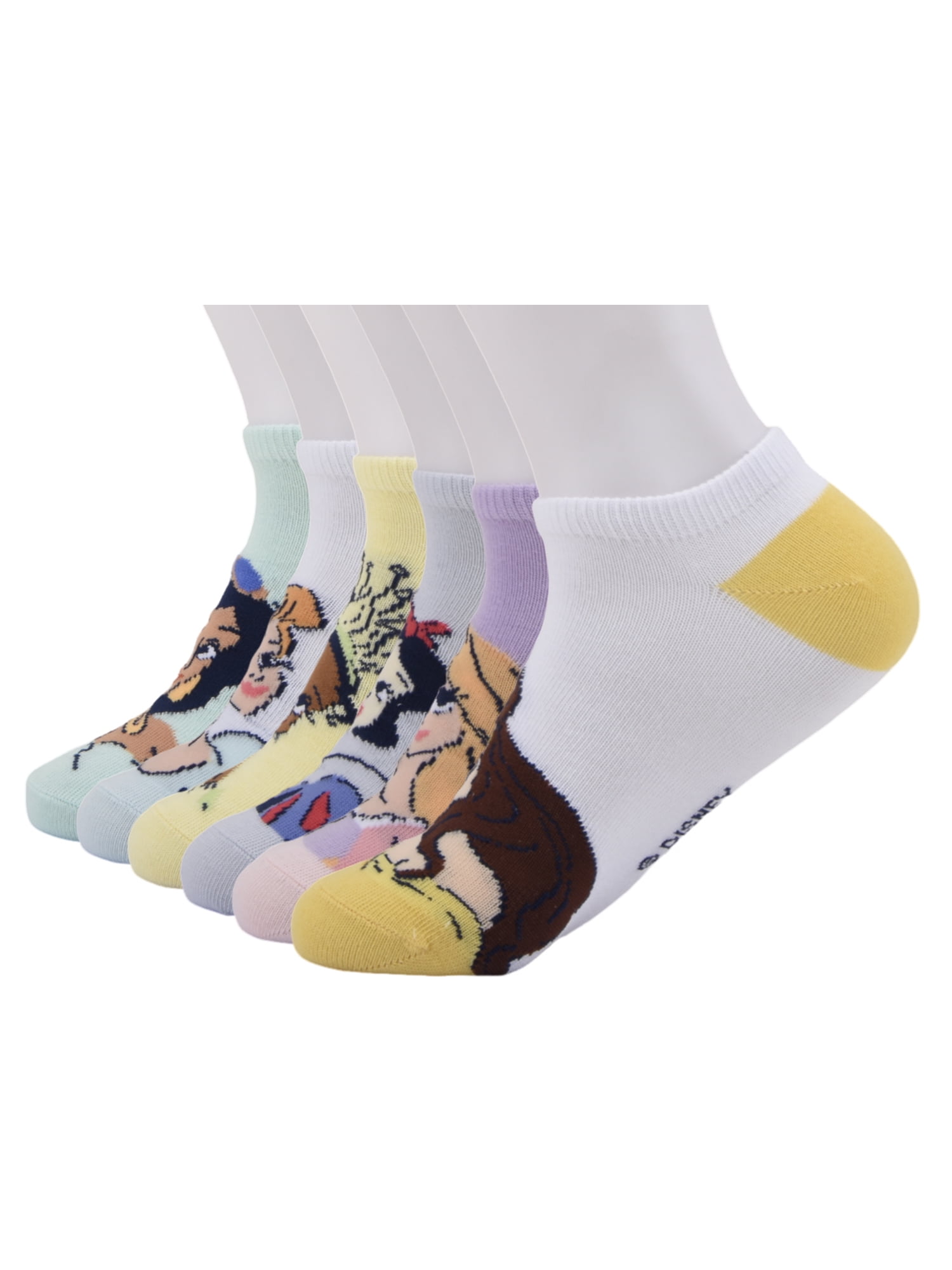 Disney Princess Girls No-Show Socks, 6-pack, Sizes S-L