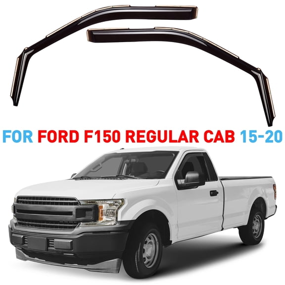 GrandWheel Co Window Deflectors Smoke Tinted In-Channel Side Window Vent Visor Deflectors Rain Guards Compatible with F-150 2015-2020 Regular Cab, SuperCrew, SuperCab - 2pcs. GW0878