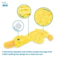 thumbnail image 3 of Best Pet Supplies Crinkle Dog Toy for Small, Medium, and Large Breeds, Cute No Stuffing Duck with Soft Squeaker, Fun for Indoor Puppies and Senior Pups, Plush No Mess Chew and Play - Yellow, 3 of 31